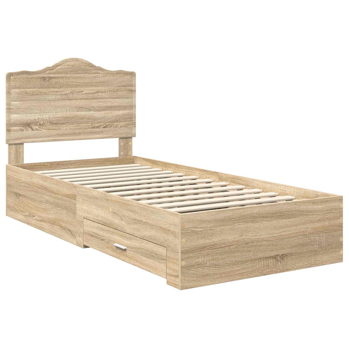 vidaXL Bed Frame with Headboard Sonoma Oak 70 x 190 cm Engineered Wood