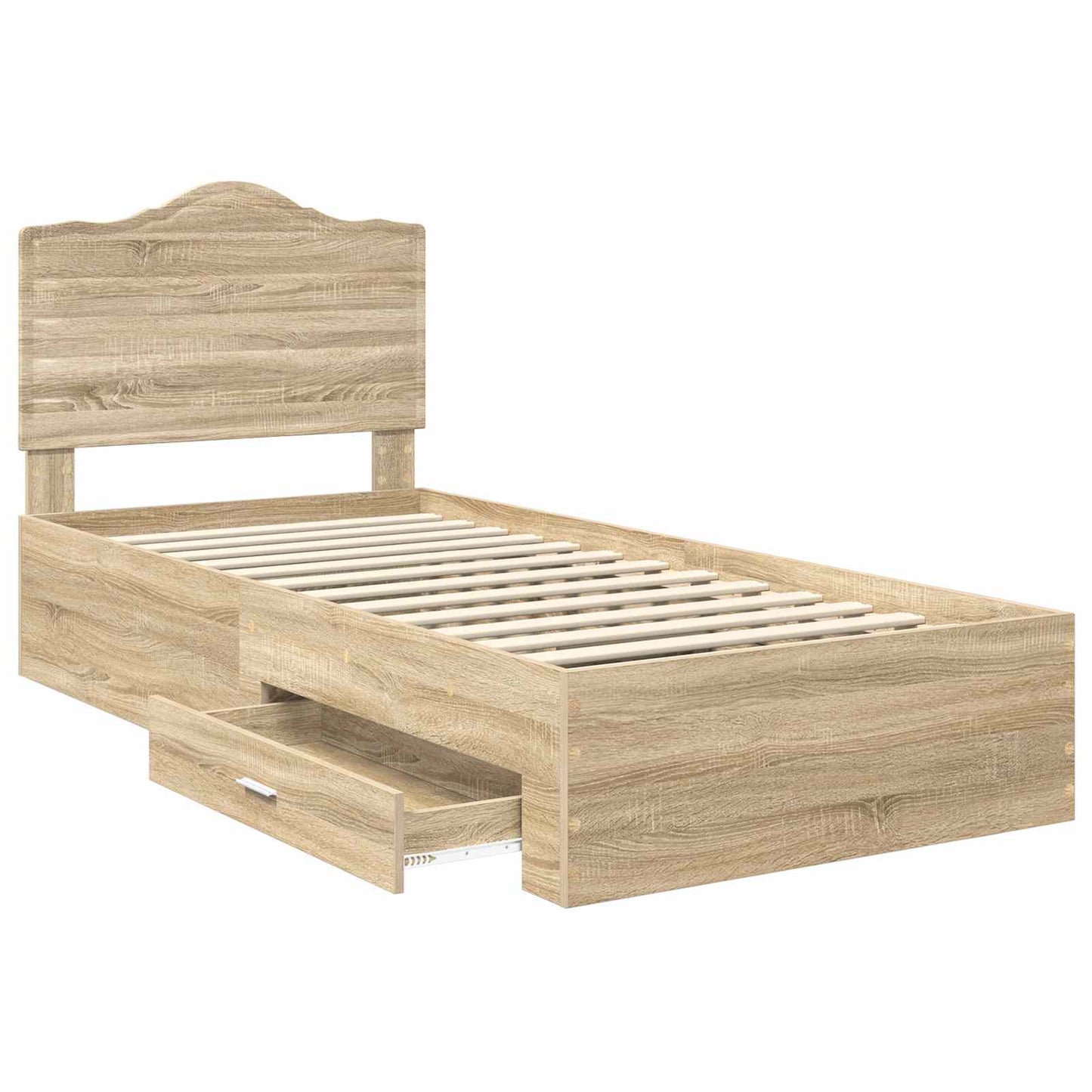 vidaXL Bed Frame with Headboard Sonoma Oak 70 x 190 cm Engineered Wood