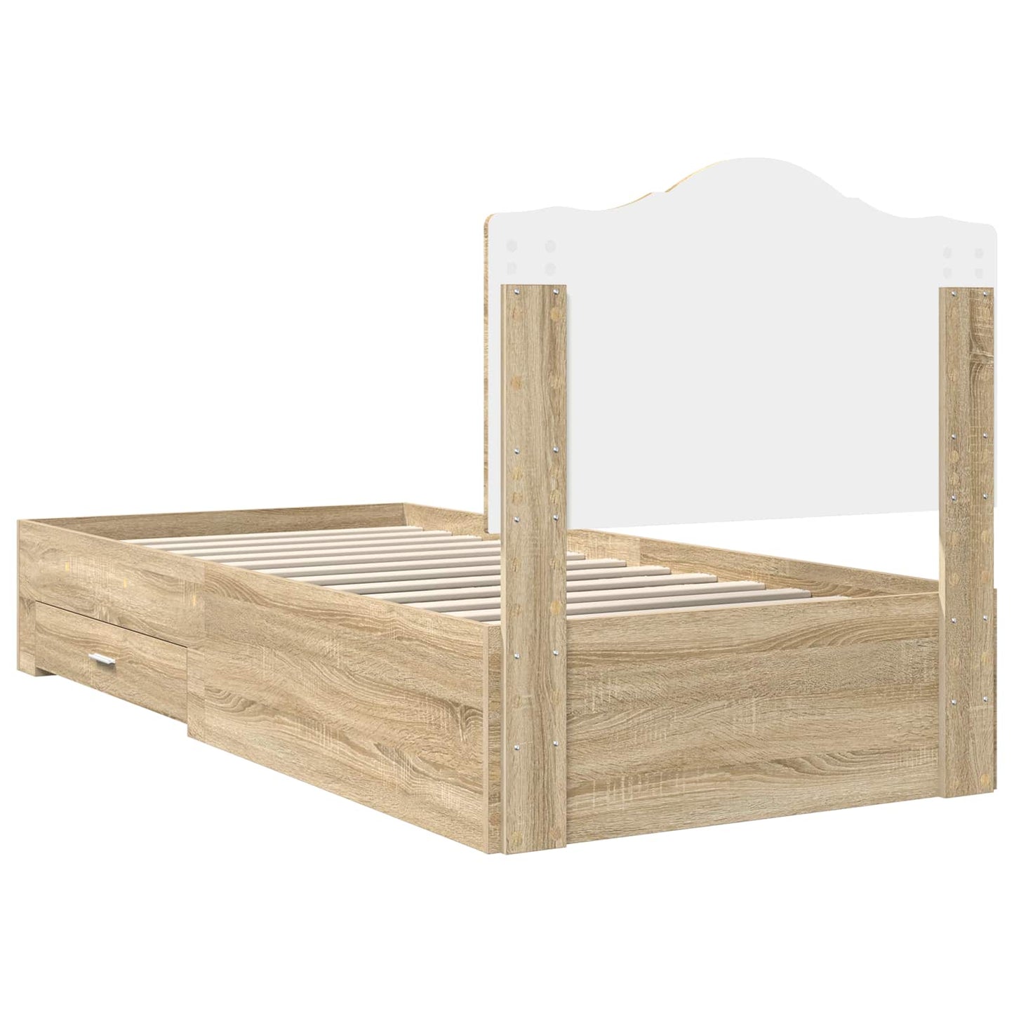 vidaXL Bed Frame with Headboard Sonoma Oak 70 x 190 cm Engineered Wood