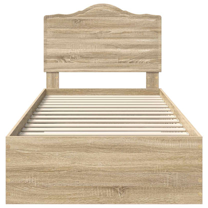 vidaXL Bed Frame with Headboard Sonoma Oak 70 x 190 cm Engineered Wood