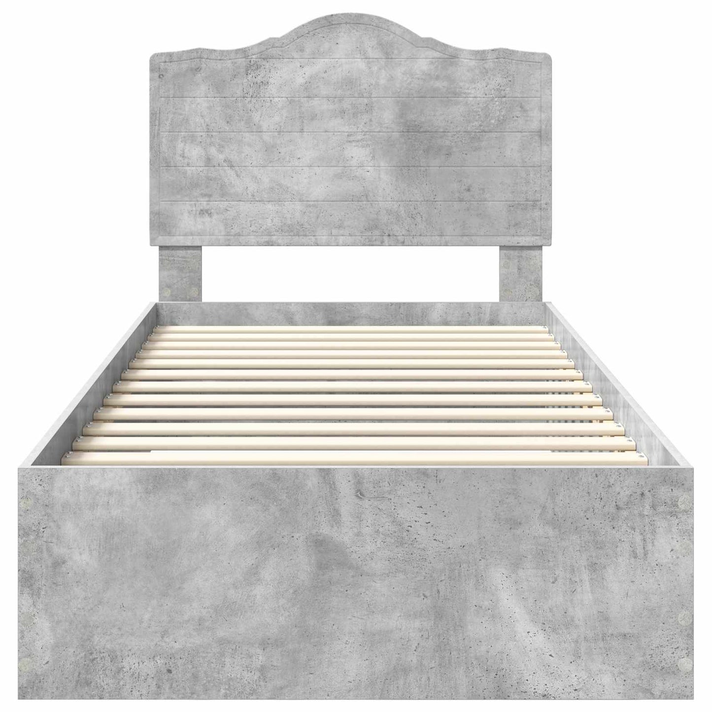 vidaXL Bed Frame with Drawer Concrete Grey 70 x 190 cm Engineered Wood