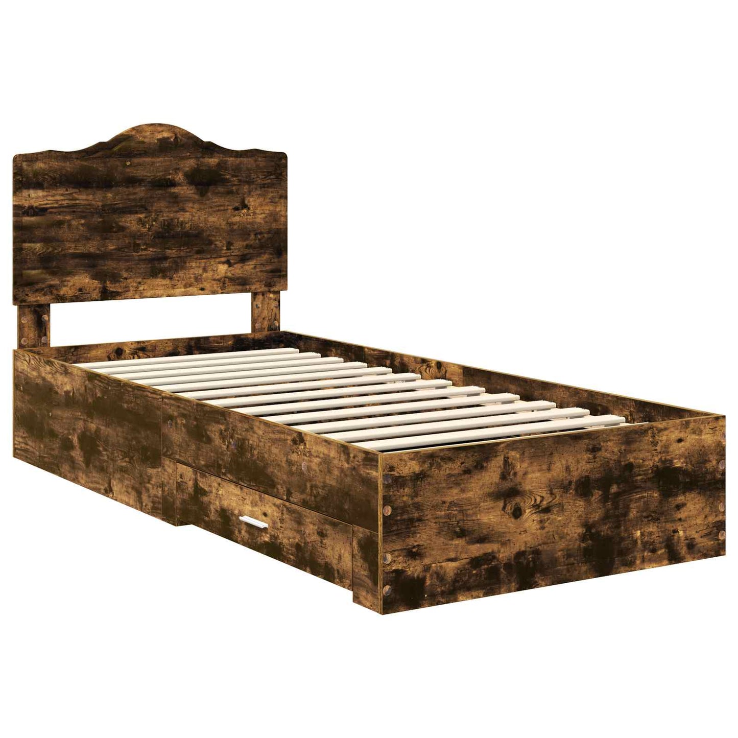 vidaXL Bed Frame with Headboard Smoked Oak 70 x 190 cm Engineered Wood