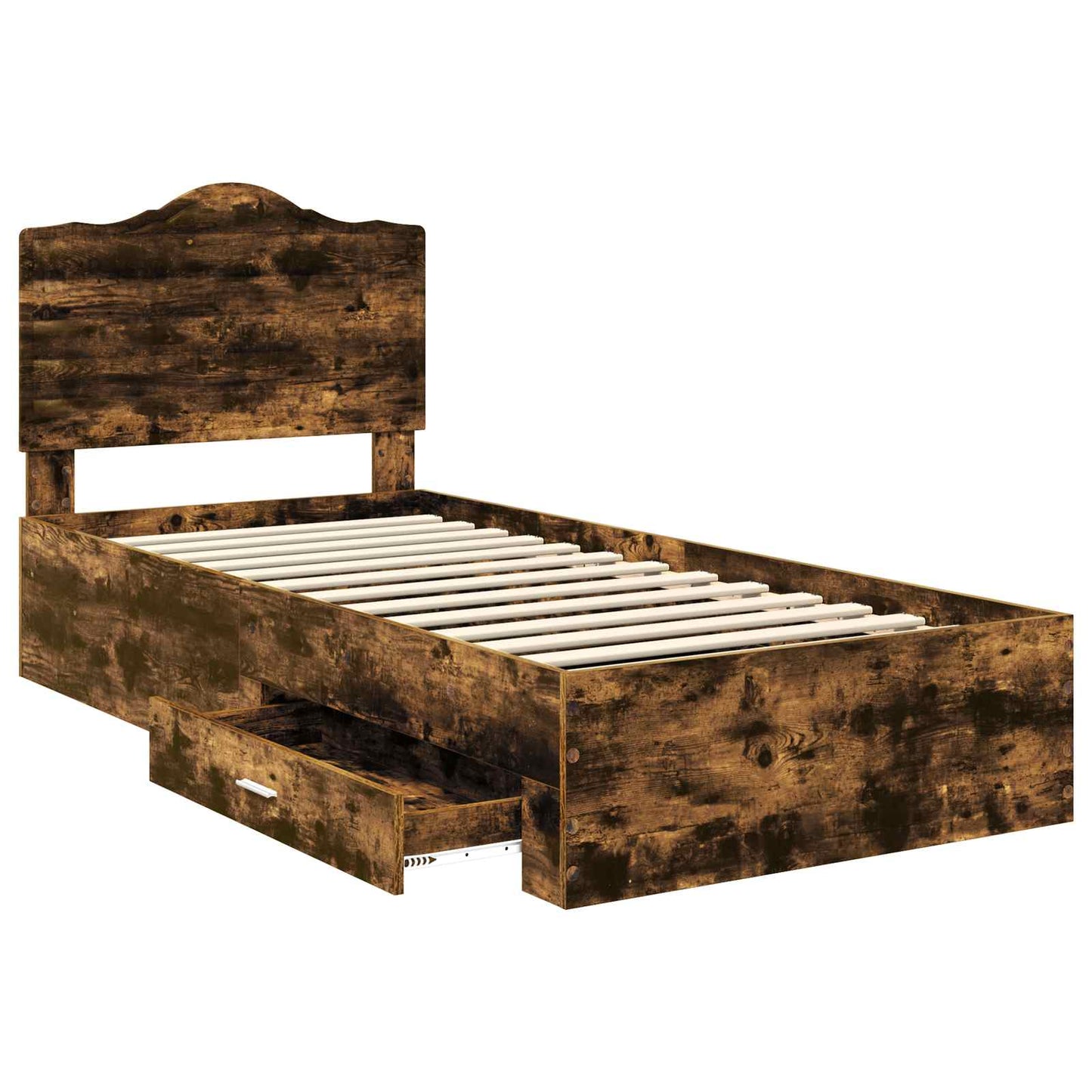 vidaXL Bed Frame with Headboard Smoked Oak 70 x 190 cm Engineered Wood