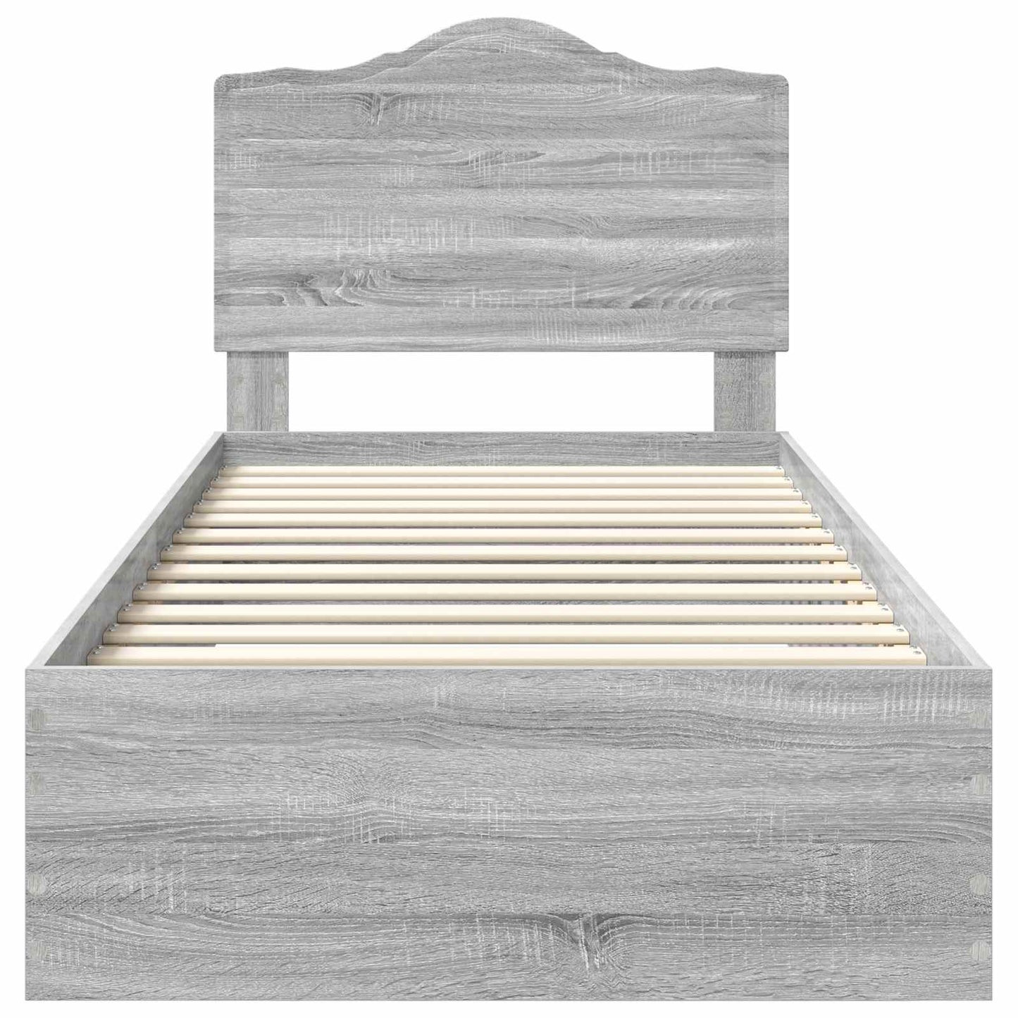 vidaXL Bed Frame with Drawer Grey Sonoma 75 x 190 cm Engineered Wood