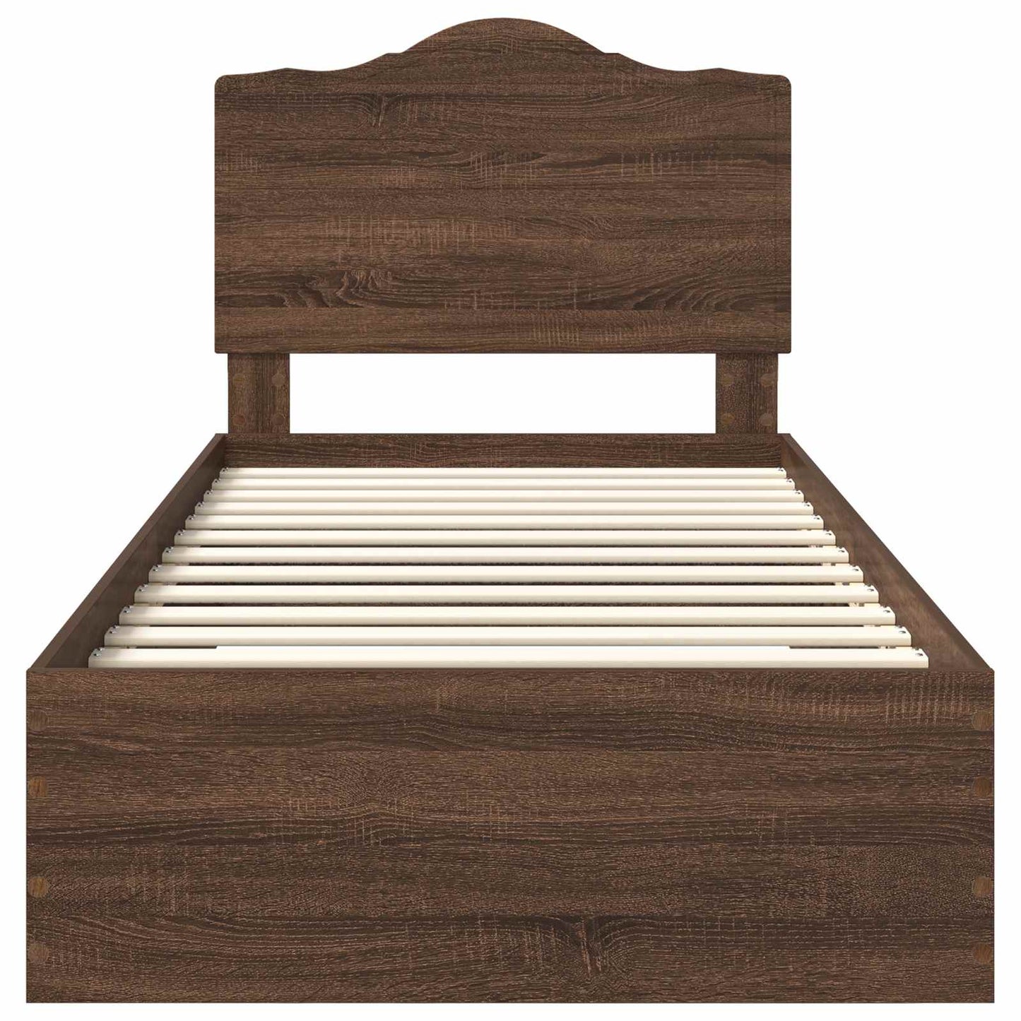 vidaXL Bed Frame with Headboard Brown Oak 70 x 190 cm Engineered Wood
