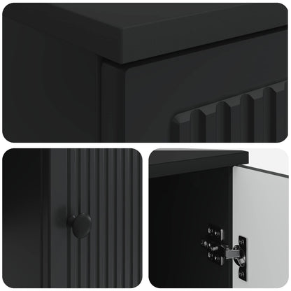 vidaXL Desk Black Engineered Wood 142.5 x 50 x 75 cm