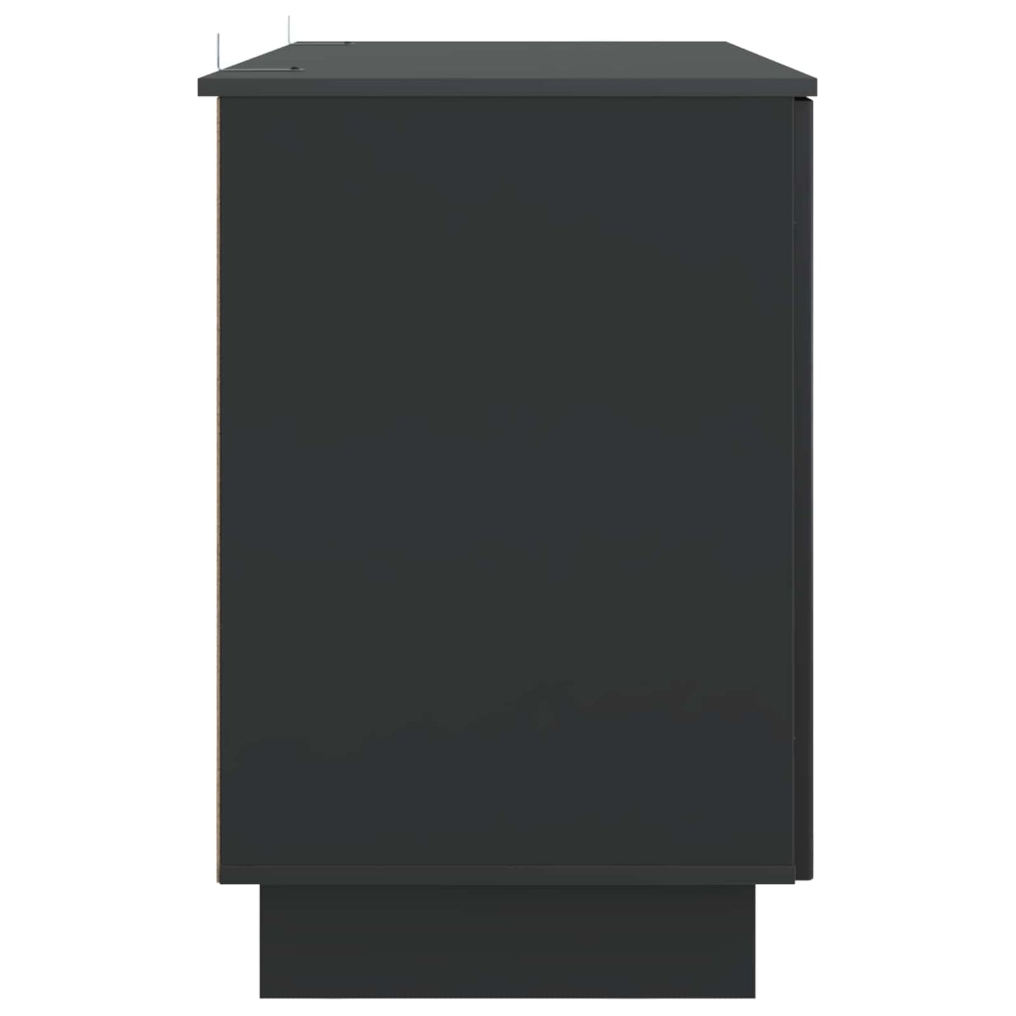 vidaXL Desk Black Engineered Wood 142.5 x 50 x 75 cm
