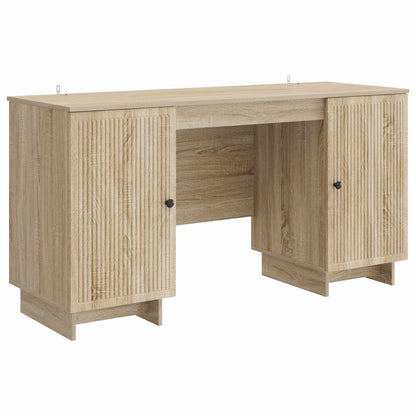 vidaXL Desk Sonoma Oak Engineered Wood 142.5 x 50 x 75 cm