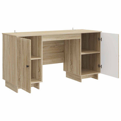 vidaXL Desk Sonoma Oak Engineered Wood 142.5 x 50 x 75 cm