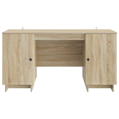 vidaXL Desk Sonoma Oak Engineered Wood 142.5 x 50 x 75 cm
