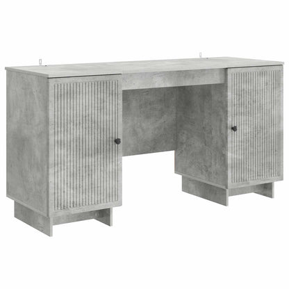 vidaXL Desk Concrete Grey Engineered Wood 142.5 x 50 x 75 cm