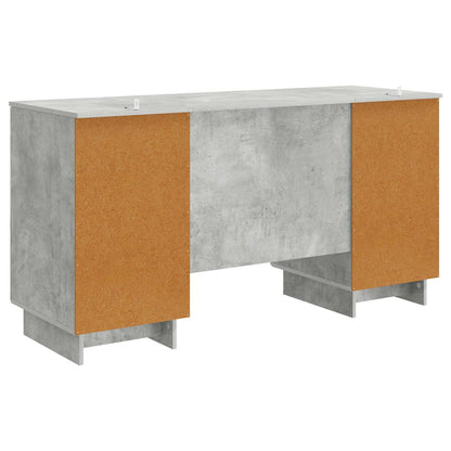 vidaXL Desk Concrete Grey Engineered Wood 142.5 x 50 x 75 cm