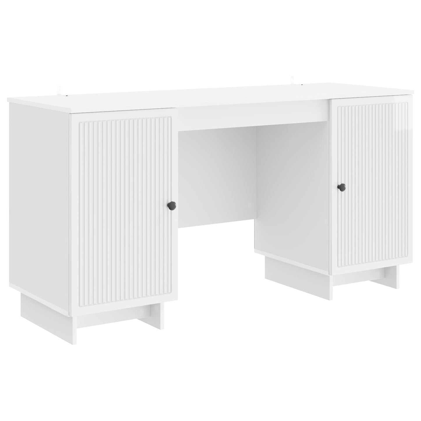 vidaXL Desk High Gloss White Engineered Wood 142.5 x 50 x 75 cm