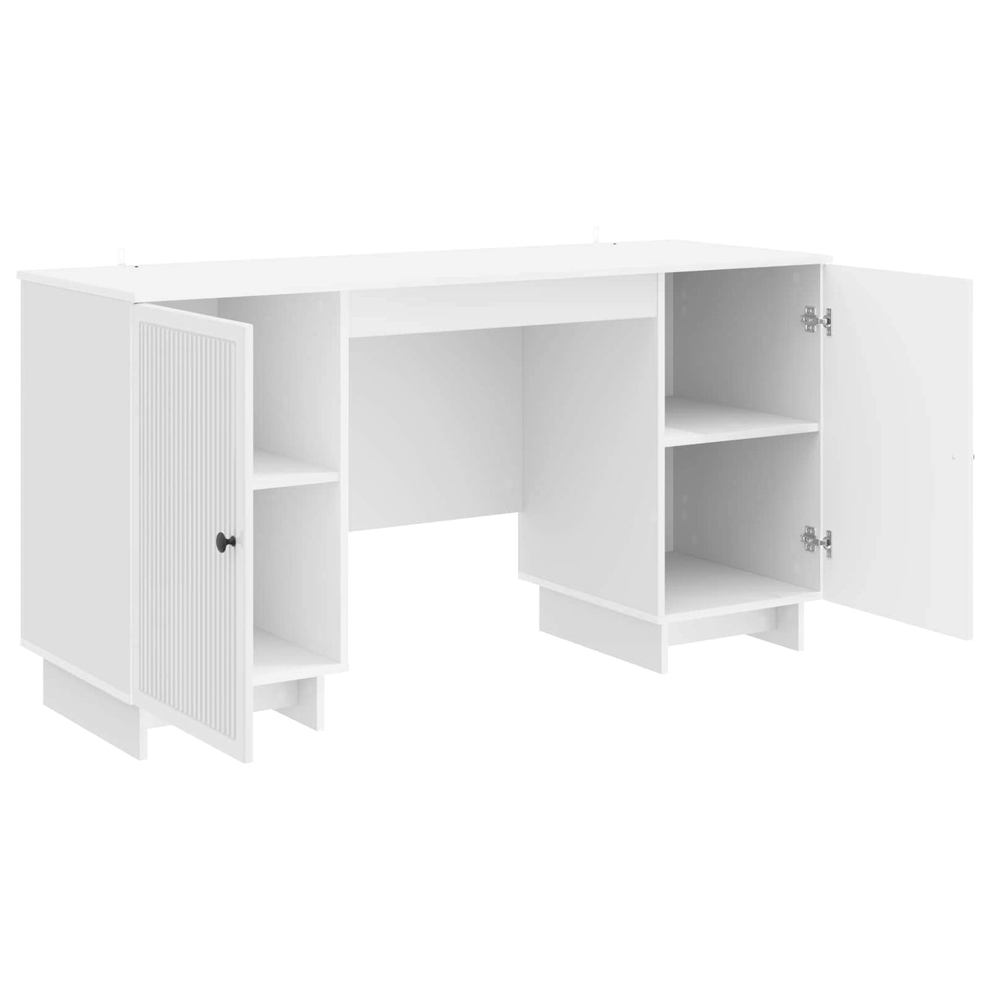 vidaXL Desk High Gloss White Engineered Wood 142.5 x 50 x 75 cm
