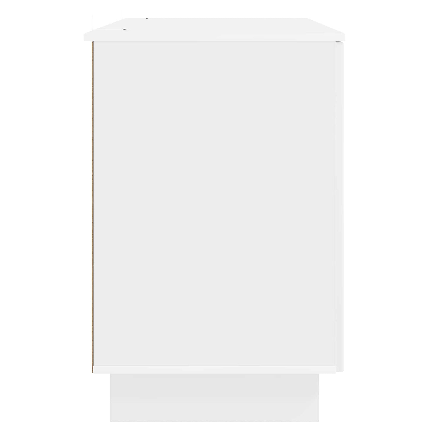 vidaXL Desk High Gloss White Engineered Wood 142.5 x 50 x 75 cm