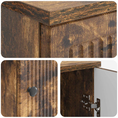 vidaXL Desk Smoked Oak Engineered Wood 142.5 x 50 x 75 cm
