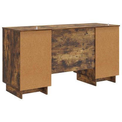 vidaXL Desk Smoked Oak Engineered Wood 142.5 x 50 x 75 cm