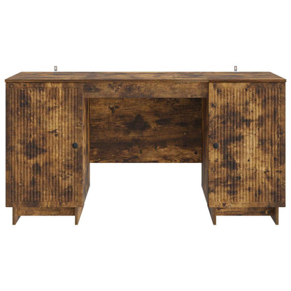 vidaXL Desk Smoked Oak Engineered Wood 142.5 x 50 x 75 cm