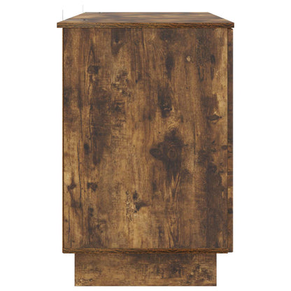 vidaXL Desk Smoked Oak Engineered Wood 142.5 x 50 x 75 cm