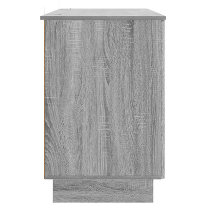 vidaXL Desk Grey Sonoma Engineered Wood 142.5 x 50 x 75 cm