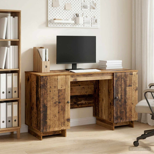 vidaXL Desk Old Wood Engineered Wood 142.5 x 50 x 75 cm