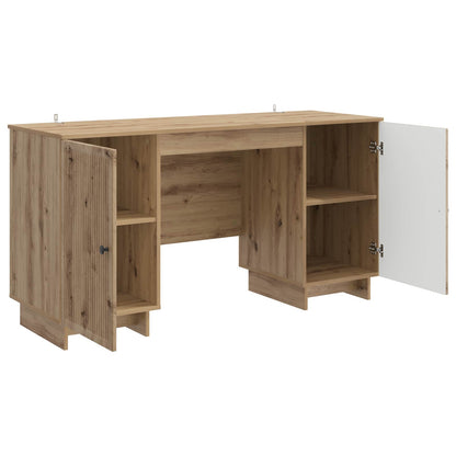 vidaXL Desk Artisan Oak Engineered Wood 142.5 x 50 x 75 cm