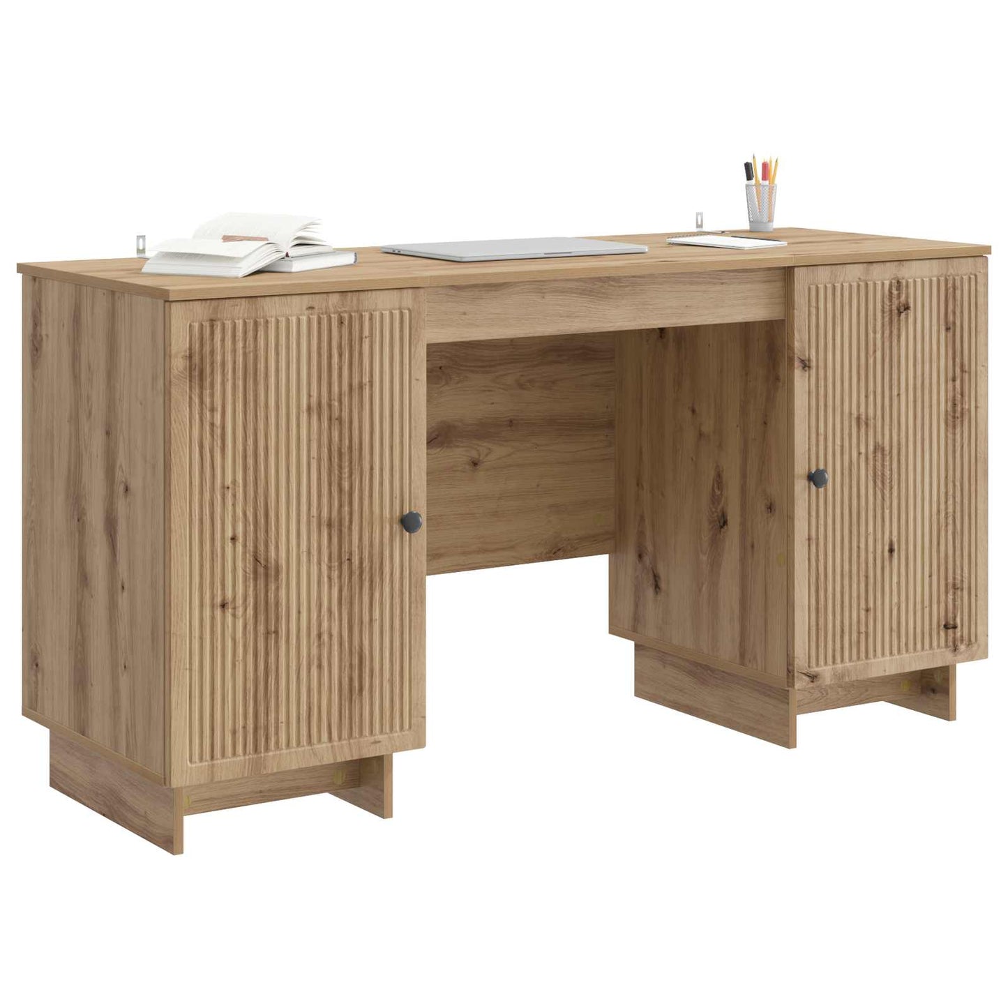 vidaXL Desk Artisan Oak Engineered Wood 142.5 x 50 x 75 cm