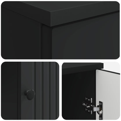 vidaXL Desk with Shelf Black 142.5 x 50 x 75 cm Engineered Wood