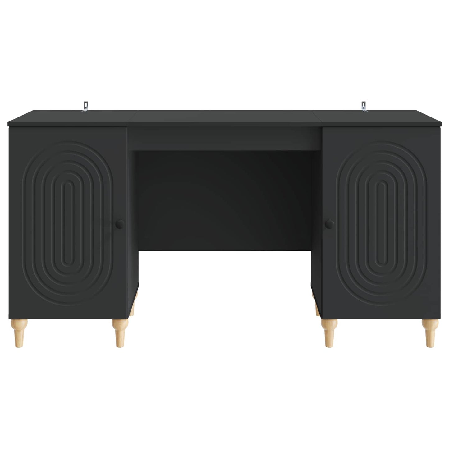 vidaXL Desk with Shelf Black 142.5 x 50 x 75 cm Engineered Wood