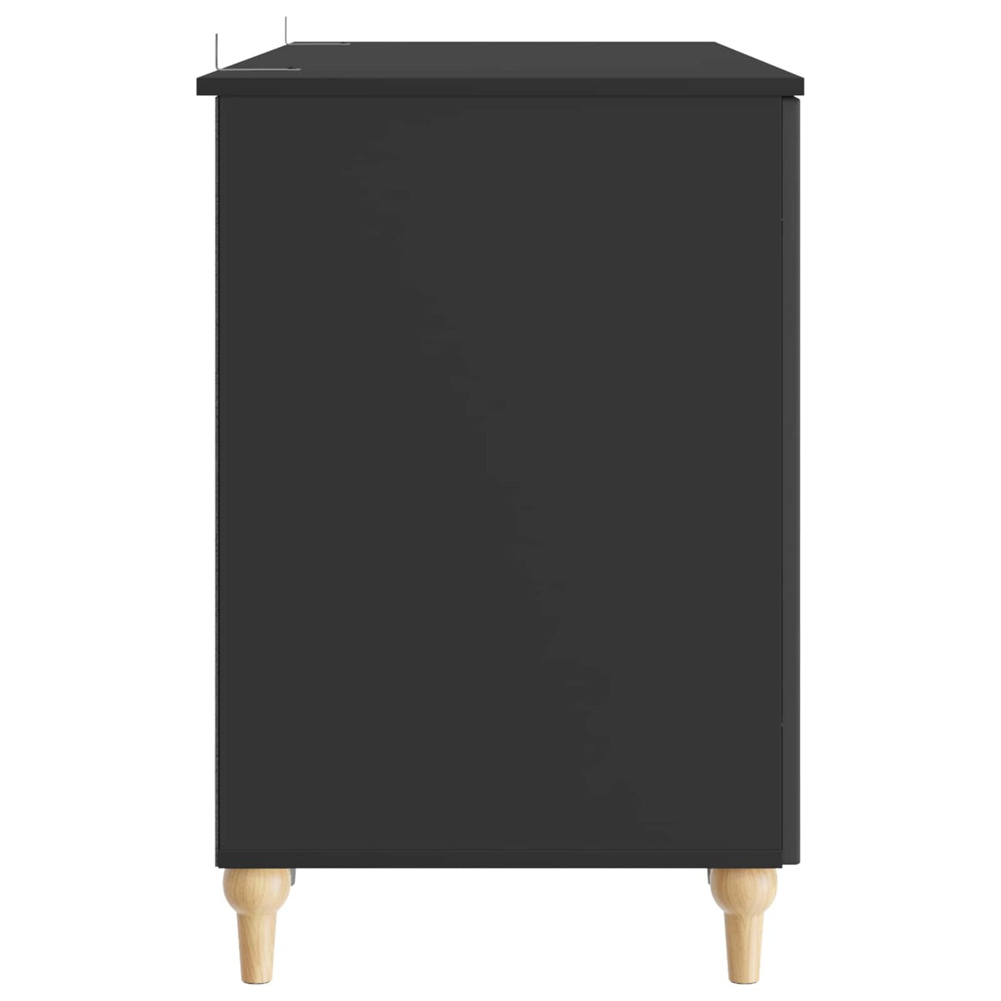 vidaXL Desk with Shelf Black 142.5 x 50 x 75 cm Engineered Wood