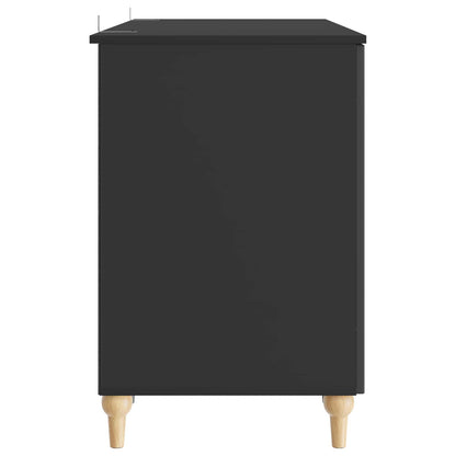 vidaXL Desk with Shelf Black 142.5 x 50 x 75 cm Engineered Wood