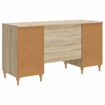 vidaXL Desk with Shelf Sonoma 142.5 x 50 x 75 cm Engineered Wood