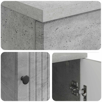 vidaXL Desk with Door Concrete Grey 142.5 x 50 x 75 cm Engineered Wood