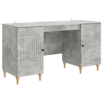 vidaXL Desk with Door Concrete Grey 142.5 x 50 x 75 cm Engineered Wood