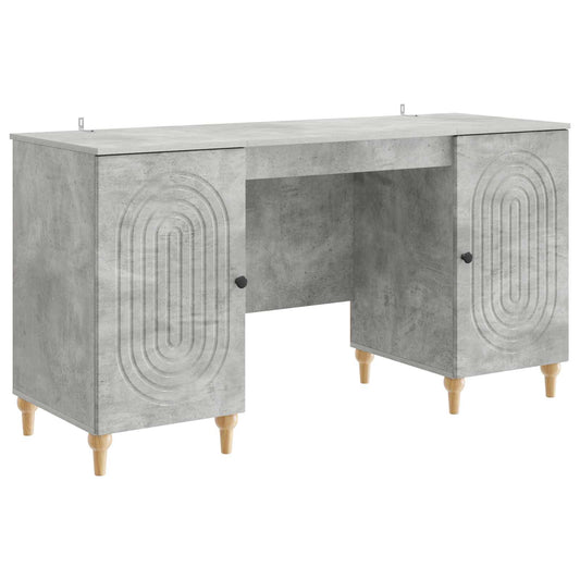 vidaXL Desk with Door Concrete Grey 142.5 x 50 x 75 cm Engineered Wood