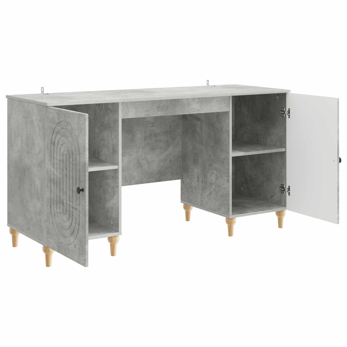 vidaXL Desk with Door Concrete Grey 142.5 x 50 x 75 cm Engineered Wood