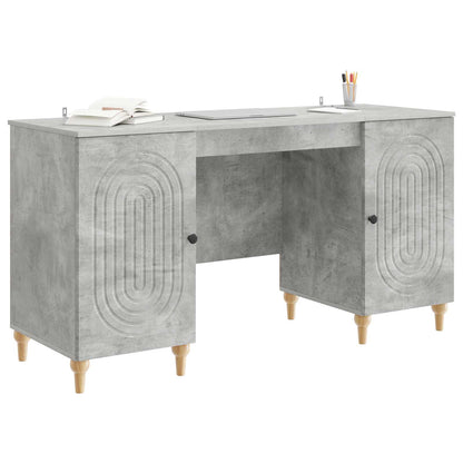 vidaXL Desk with Door Concrete Grey 142.5 x 50 x 75 cm Engineered Wood
