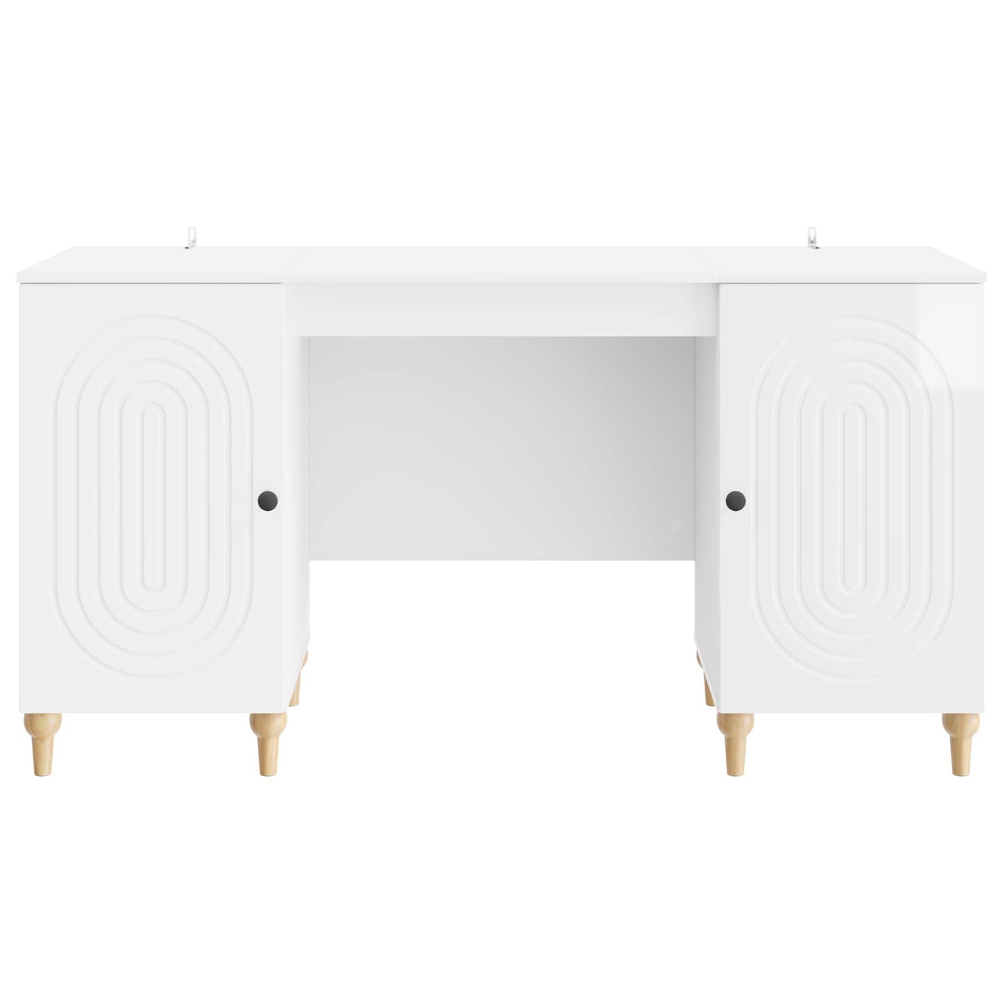 vidaXL Desk with Shelf Gloss White 142.5 x 50 x 75 cm Engineered Wood