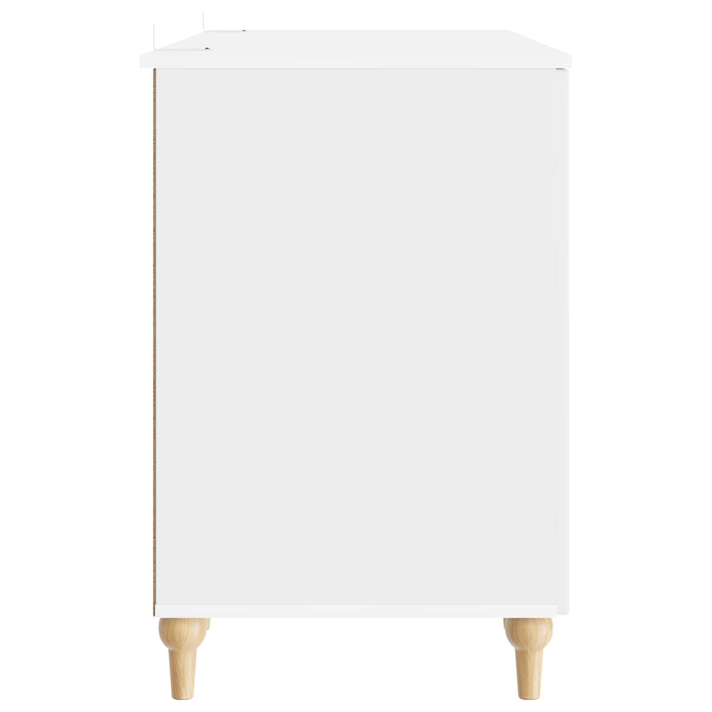 vidaXL Desk with Shelf Gloss White 142.5 x 50 x 75 cm Engineered Wood