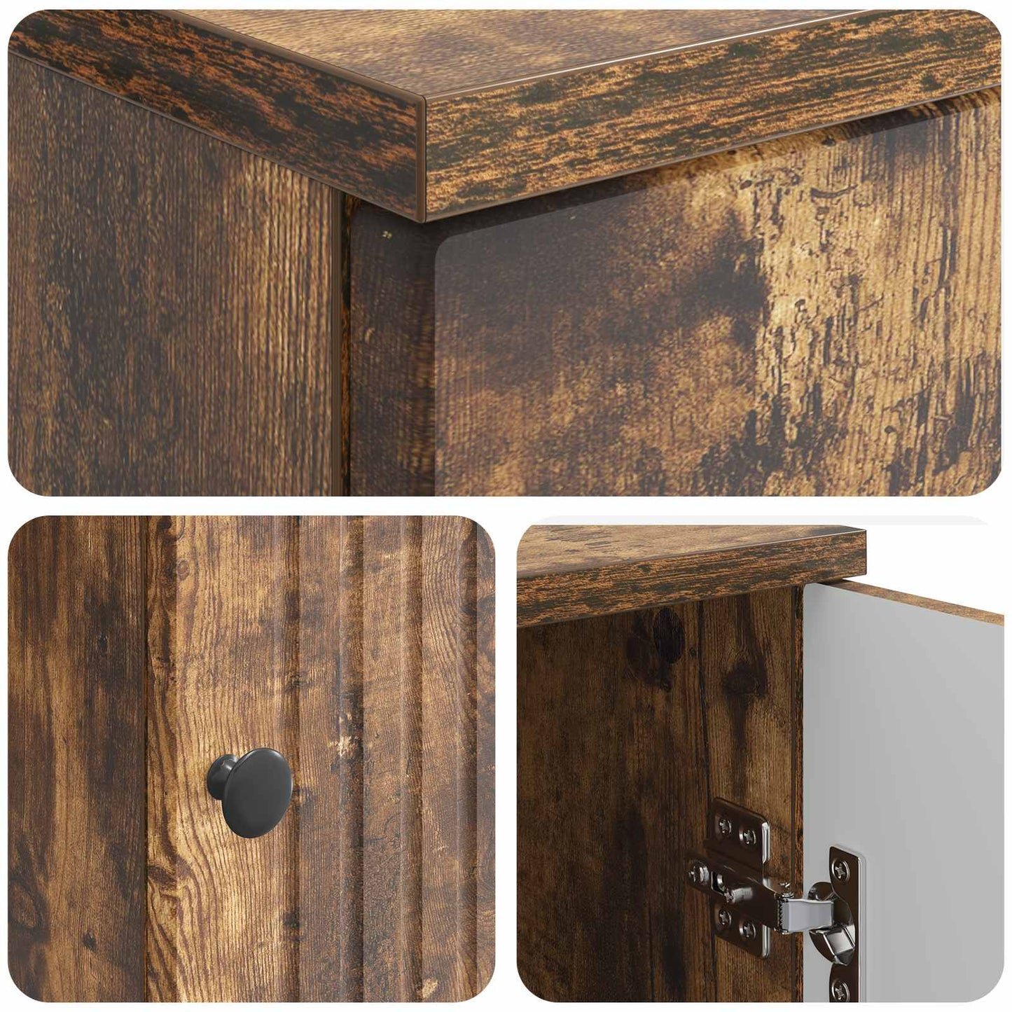 vidaXL Desk with Shelf Smoked Oak 142.5 x 50 x 75 cm Engineered Wood