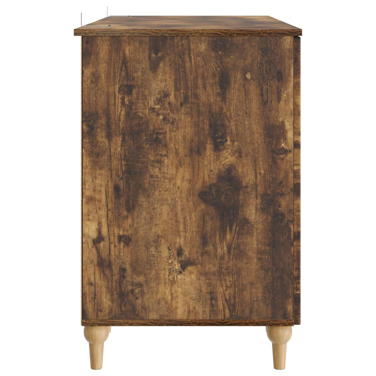 vidaXL Desk with Shelf Smoked Oak 142.5 x 50 x 75 cm Engineered Wood