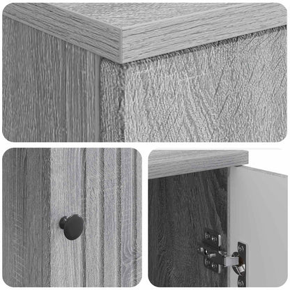 vidaXL Desk with Shelf Grey Sonoma 142.5 x 50 x 75 cm Engineered Wood