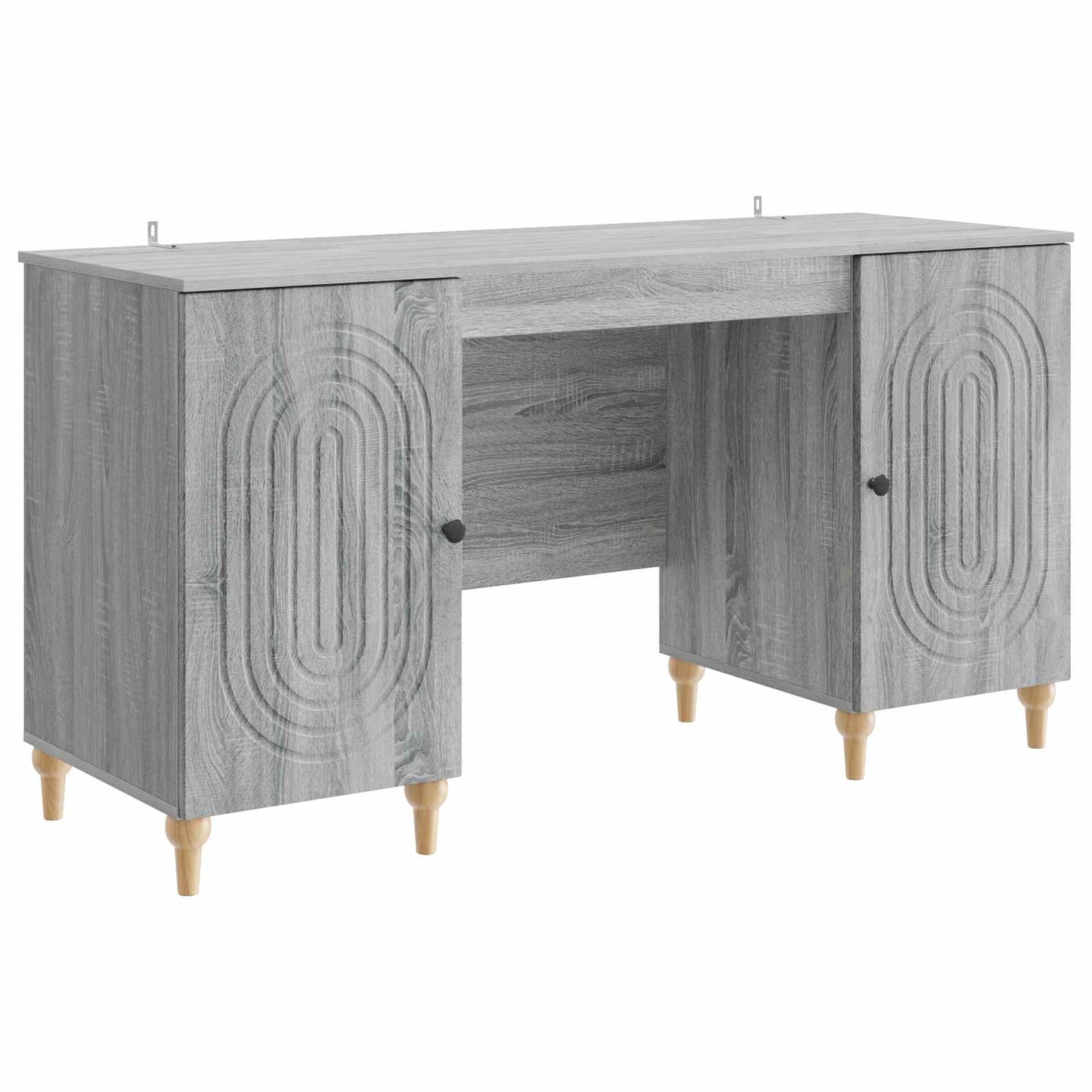 vidaXL Desk with Shelf Grey Sonoma 142.5 x 50 x 75 cm Engineered Wood