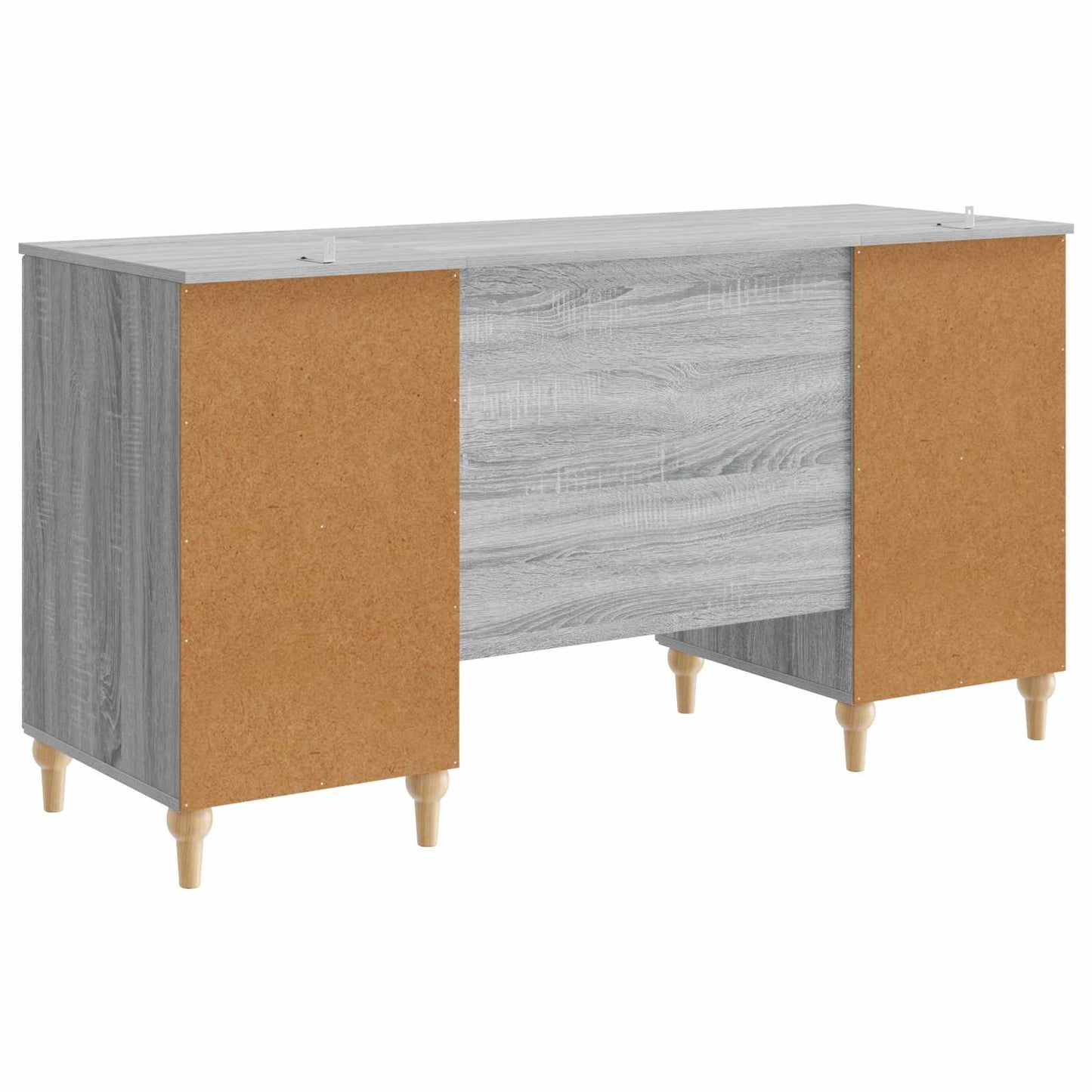 vidaXL Desk with Shelf Grey Sonoma 142.5 x 50 x 75 cm Engineered Wood