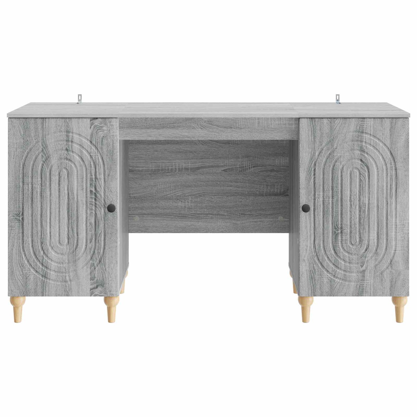 vidaXL Desk with Shelf Grey Sonoma 142.5 x 50 x 75 cm Engineered Wood