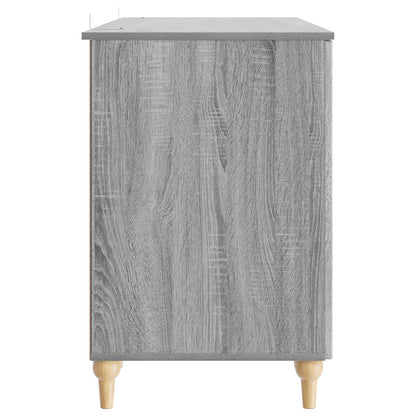 vidaXL Desk with Shelf Grey Sonoma 142.5 x 50 x 75 cm Engineered Wood