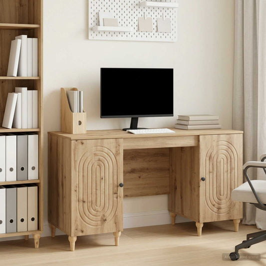 vidaXL Desk Artisan Oak 142.5 x 50 x 75 cm Engineered Wood