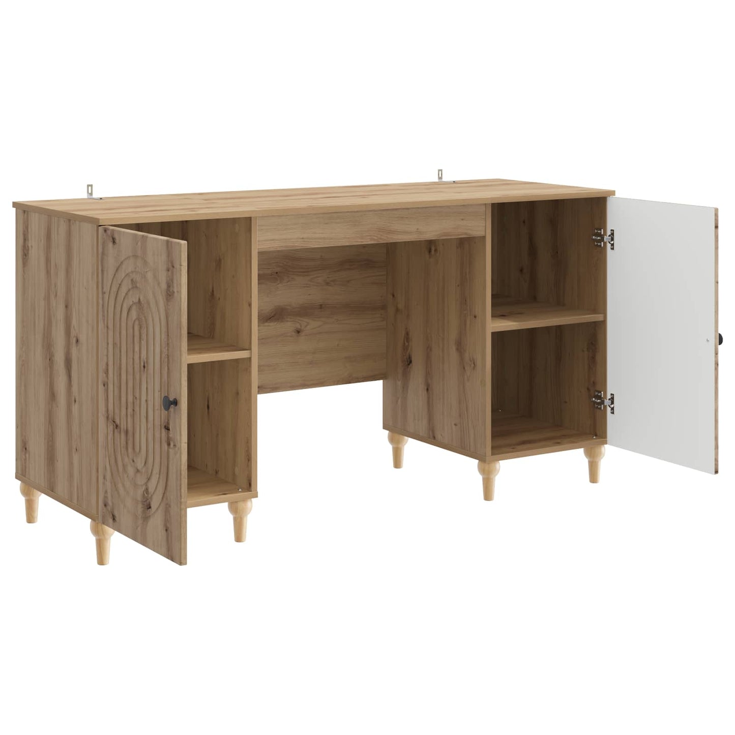 vidaXL Desk with Shelf Artisan Oak 142.5 x 50 x 75 cm Engineered Wood