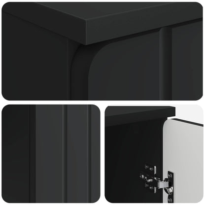 vidaXL Desk with Shelf Black 142.5 x 50 x 75 cm Engineered Wood