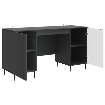 vidaXL Desk with Shelf Black 142.5 x 50 x 75 cm Engineered Wood